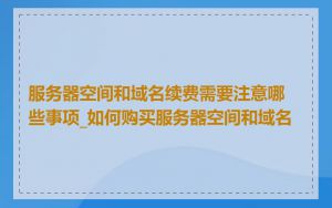服务器空间和域名续费需要注意哪些事项_如何购买服务器空间和域名