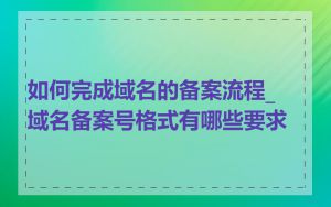 如何完成域名的备案流程_域名备案号格式有哪些要求