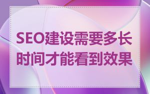 SEO建设需要多长时间才能看到效果