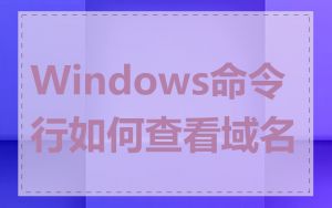 Windows命令行如何查看域名