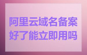 阿里云域名备案好了能立即用吗