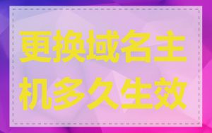 更换域名主机多久生效