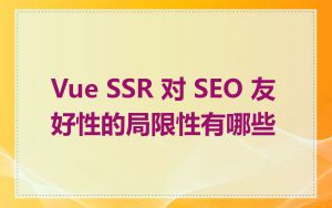 Vue SSR 对 SEO 友好性的局限性有哪些
