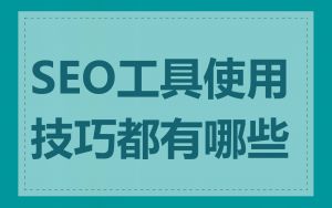 SEO工具使用技巧都有哪些