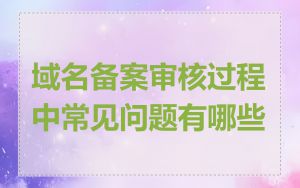域名备案审核过程中常见问题有哪些