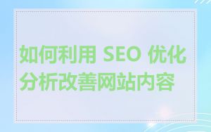 如何利用 SEO 优化分析改善网站内容