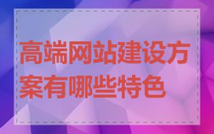 高端网站建设方案有哪些特色