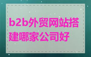 b2b外贸网站搭建哪家公司好