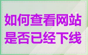 如何查看网站是否已经下线