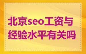 北京seo工资与经验水平有关吗