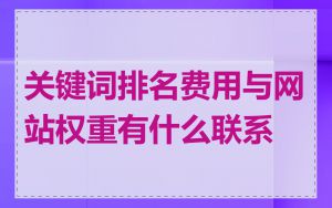 关键词排名费用与网站权重有什么联系