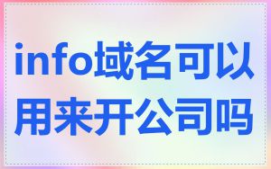 info域名可以用来开公司吗
