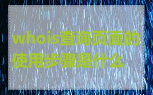 whois查询页面的使用步骤是什么