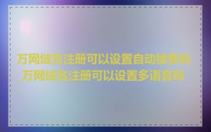 万网域名注册可以设置自动续费吗_万网域名注册可以设置多语言吗
