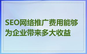 SEO网络推广费用能够为企业带来多大收益