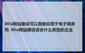 Wix网站建设可以直接应用于电子商务吗_Wix网站建设适合什么类型的企业