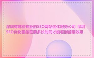 深圳有哪些专业的SEO网站优化服务公司_深圳SEO优化服务需要多长时间才能看到前期效果