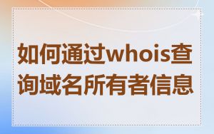 如何通过whois查询域名所有者信息
