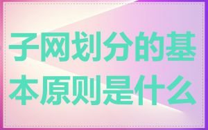 子网划分的基本原则是什么