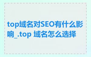 top域名对SEO有什么影响_.top 域名怎么选择