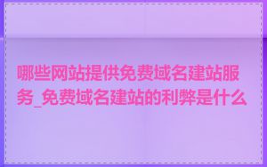 哪些网站提供免费域名建站服务_免费域名建站的利弊是什么