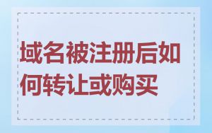 域名被注册后如何转让或购买