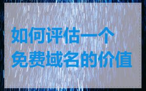 如何评估一个免费域名的价值