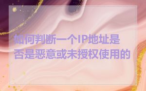 如何判断一个IP地址是否是恶意或未授权使用的
