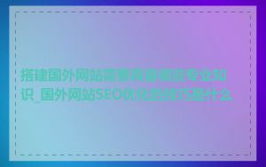 搭建国外网站需要具备哪些专业知识_国外网站SEO优化的技巧是什么