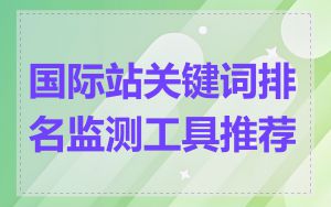 国际站关键词排名监测工具推荐
