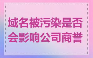 域名被污染是否会影响公司商誉