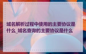 域名解析过程中使用的主要协议是什么_域名查询的主要协议是什么
