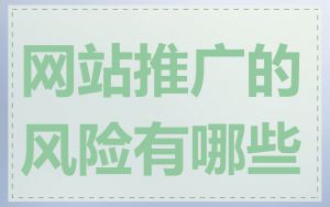 网站推广的风险有哪些