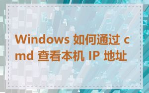 Windows 如何通过 cmd 查看本机 IP 地址