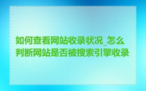 如何查看网站收录状况_怎么判断网站是否被搜索引擎收录