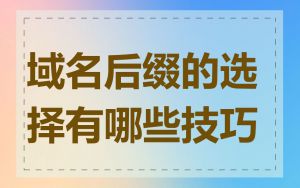 域名后缀的选择有哪些技巧