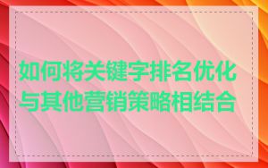 如何将关键字排名优化与其他营销策略相结合
