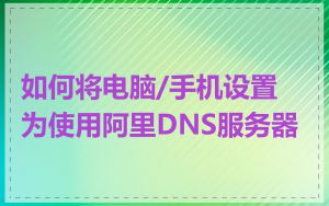 如何将电脑/手机设置为使用阿里DNS服务器