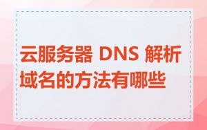 云服务器 DNS 解析域名的方法有哪些