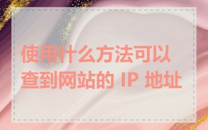 使用什么方法可以查到网站的 IP 地址