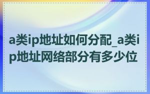 a类ip地址如何分配_a类ip地址网络部分有多少位