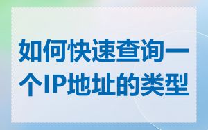 如何快速查询一个IP地址的类型