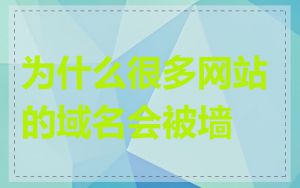 为什么很多网站的域名会被墙