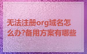 无法注册org域名怎么办?备用方案有哪些