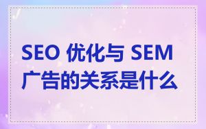 SEO 优化与 SEM 广告的关系是什么