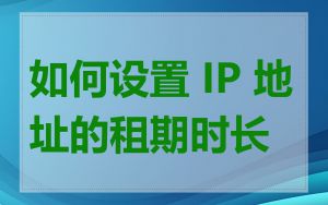 如何设置 IP 地址的租期时长
