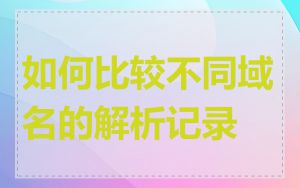 如何比较不同域名的解析记录