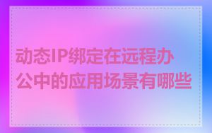 动态IP绑定在远程办公中的应用场景有哪些