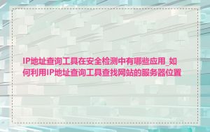 IP地址查询工具在安全检测中有哪些应用_如何利用IP地址查询工具查找网站的服务器位置