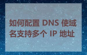 如何配置 DNS 使域名支持多个 IP 地址